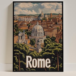 Stampa della città di Roma, poster di viaggio di Roma, Italia, regalo di viaggio in Europa, arte murale, poster dell'Italia, arredamento perfetto per la casa e regalo per gli amanti di Roma e dei viaggi