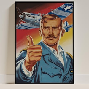 Poster vintage dell'esercito della seconda guerra mondiale / Arte murale militare retrò, stampa di propaganda ispirata a J Howard Miller, decorazione della guerra patriottica, idea regalo per veterani