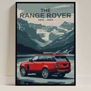 Poster Vogue L405 Range Rover - Stampa artistica di un SUV di lusso, regalo per gli appassionati di auto, elegante decorazione per la casa, illustrazione artistica di auto d'epoca