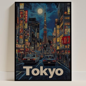 Tokyo City Print Tokyo Japan Travel Poster Asia Travel Gift Wall Art Poster Perfect Home Decor and Gift for Japanese Lovers and Travel JP