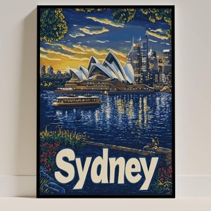 Sydney Print Travel Poster Australia Travel Gift Wall Art Poster Perfect Home Decor and Gift for Aussie Australian Lovers and Travel AU
