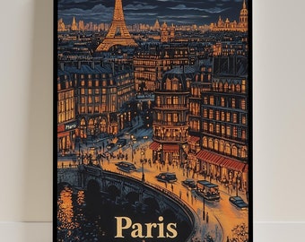 Paris City Print Paris Travel Poster France Travel Gift Paris Wall Art France Poster Perfect Home Decor and Gift for Paris Lovers and Travel