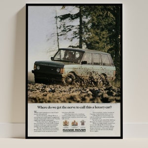 Poster vintage Range Rover Classic - Stampa artistica retrò di auto, ideale per l'arredamento della casa, per la caverna dell'uomo, regalo unico perfetto per gli appassionati di auto 9