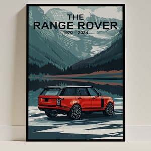 Poster artistico L405 Range Rover Vogue - Decorazione per SUV di lusso, regalo per appassionati di auto, elegante decorazione da parete per la casa, poster automobilistico d'epoca, illustrazione