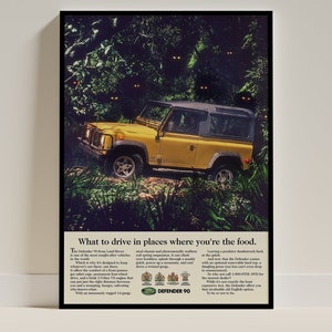 Pubblicità Land Rover Defender, poster automobilistico retrò, auto REGALO