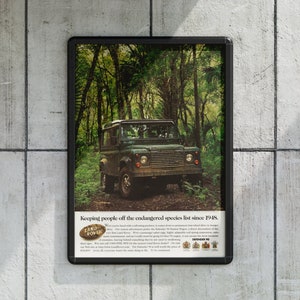 Land Rover Defender Advert Retro Automotive Poster, Art Print, Swiss Home Decoration, Car Lover Gift, Mid-Century Modern Design #2