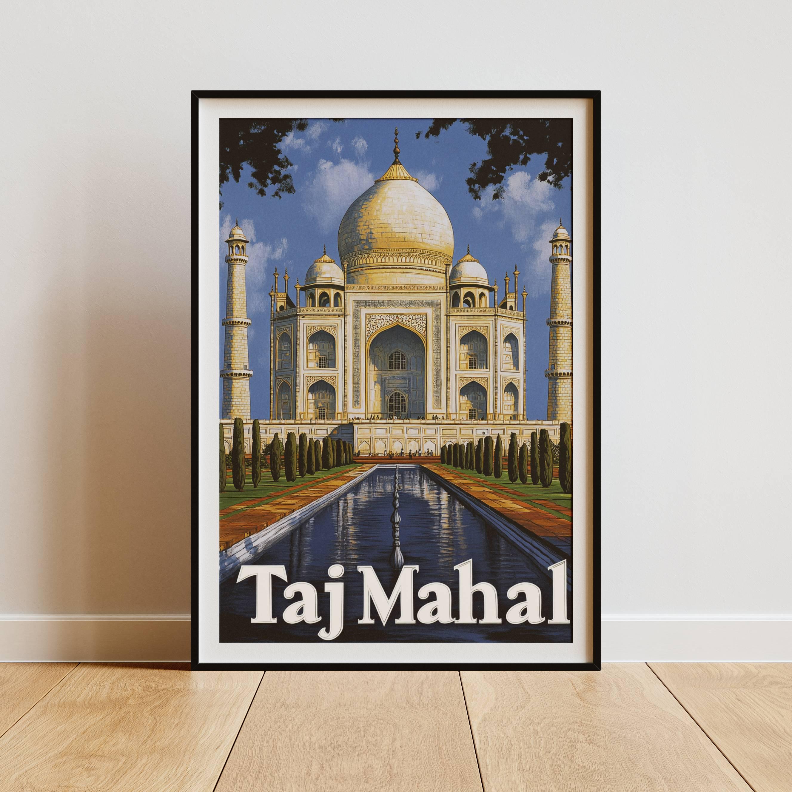 Taj Mahal Poster Iconic Indian Landmark Wall Art Stunning Mughal