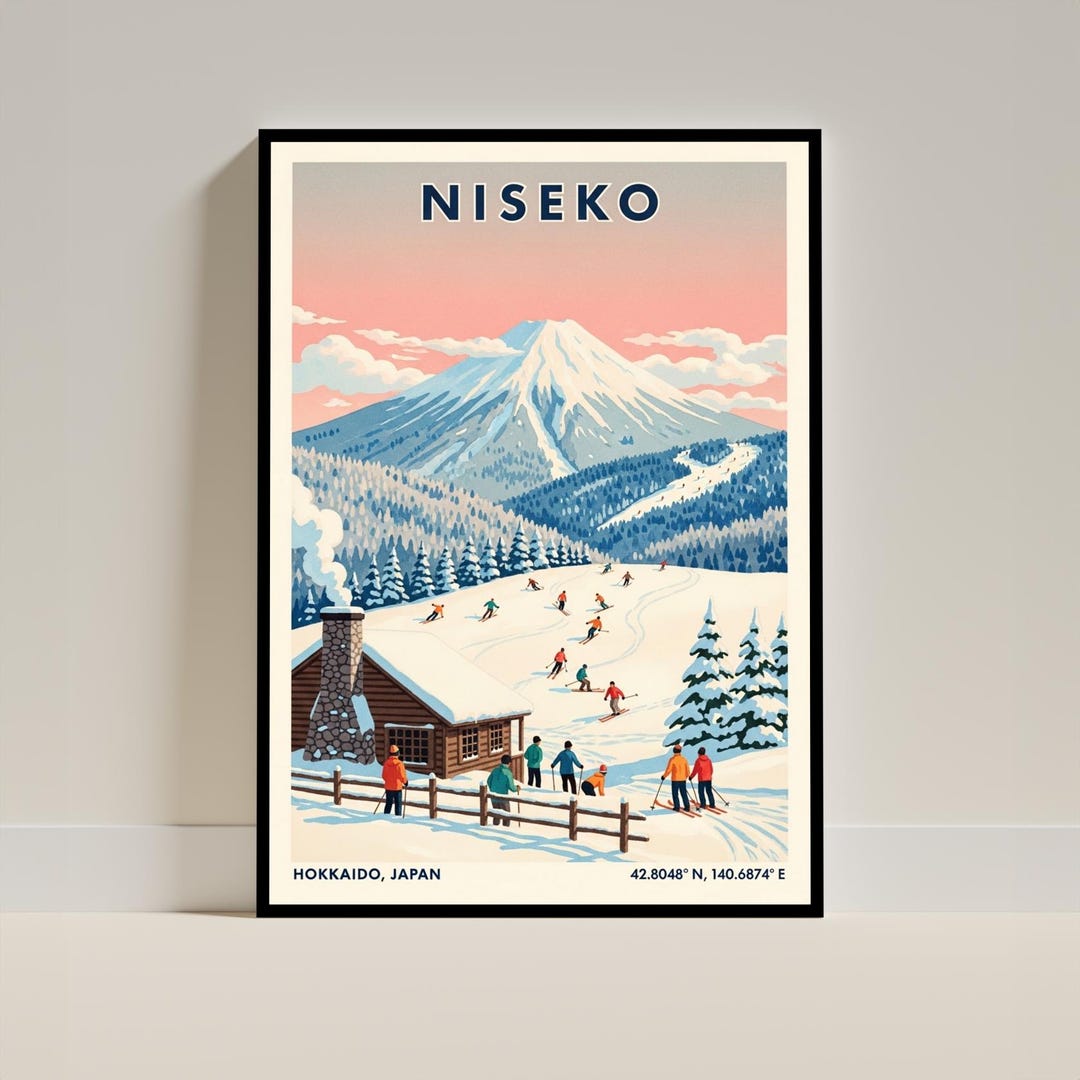 Niseko Japan Ski Resort Vintage Travel Poster Art Print - Etsy