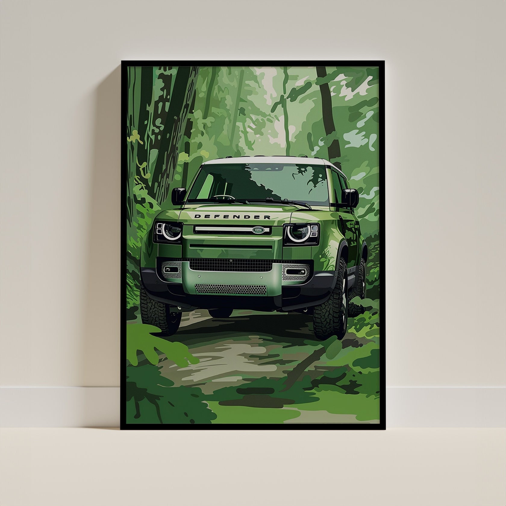 New Land Rover Defender 90 110 130 Offroad Illustration Poster