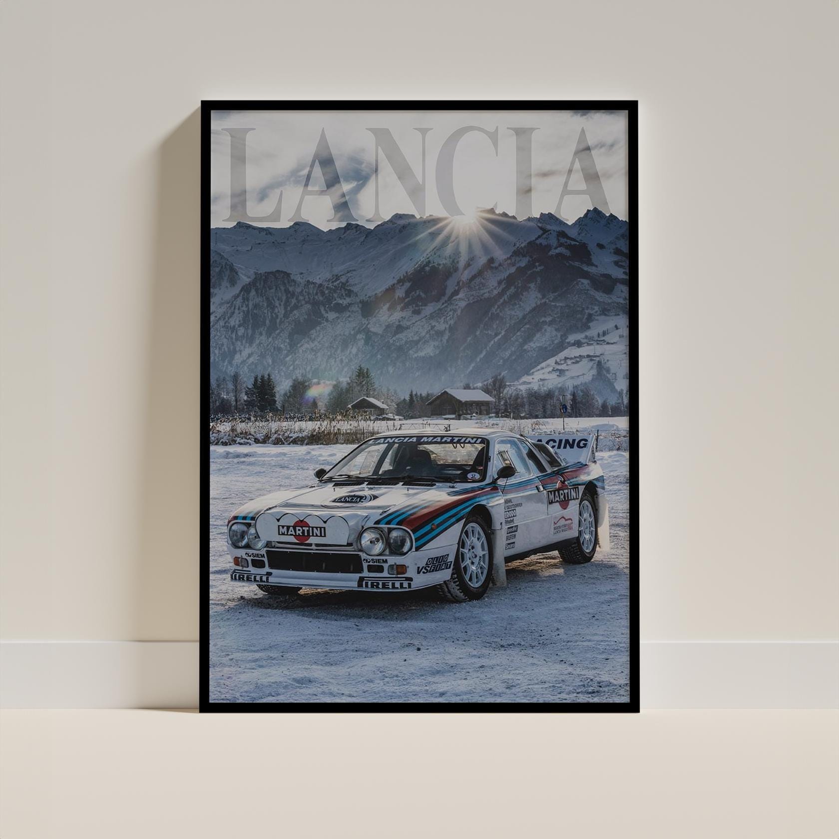 Lancia Rally 037 WRC Vintage Poster Classic Rally Car Art Print Iconic Motorsport Wall Decor Perfect Gift for Car Enthusiasts and Collectors