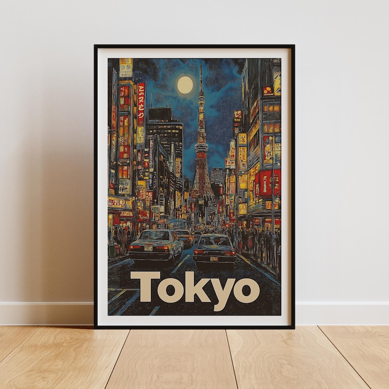 Tokyo City Print Tokyo Japan Travel Poster Asia Travel Gift Wall Art ...