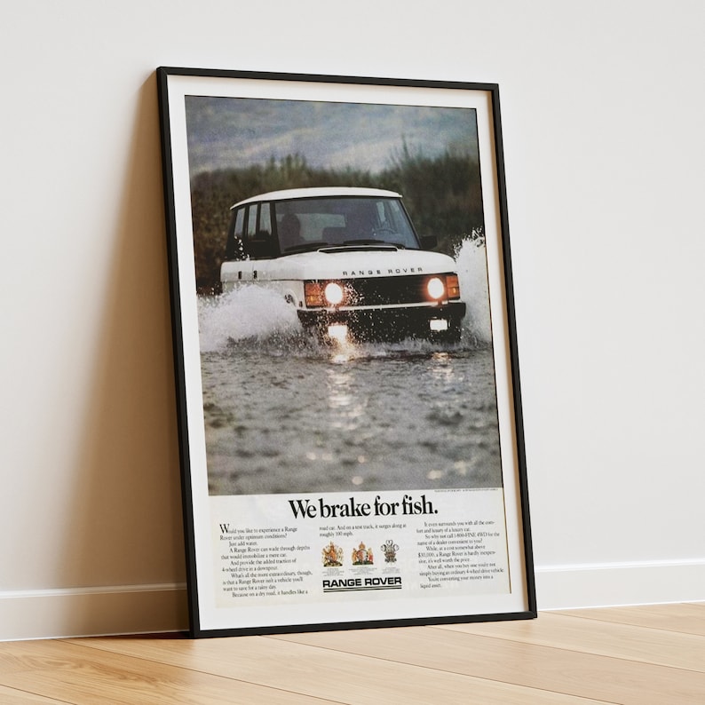 Retro Range Rover Ad Print - Classic Car Poster, Man Cave Decor - Etsy