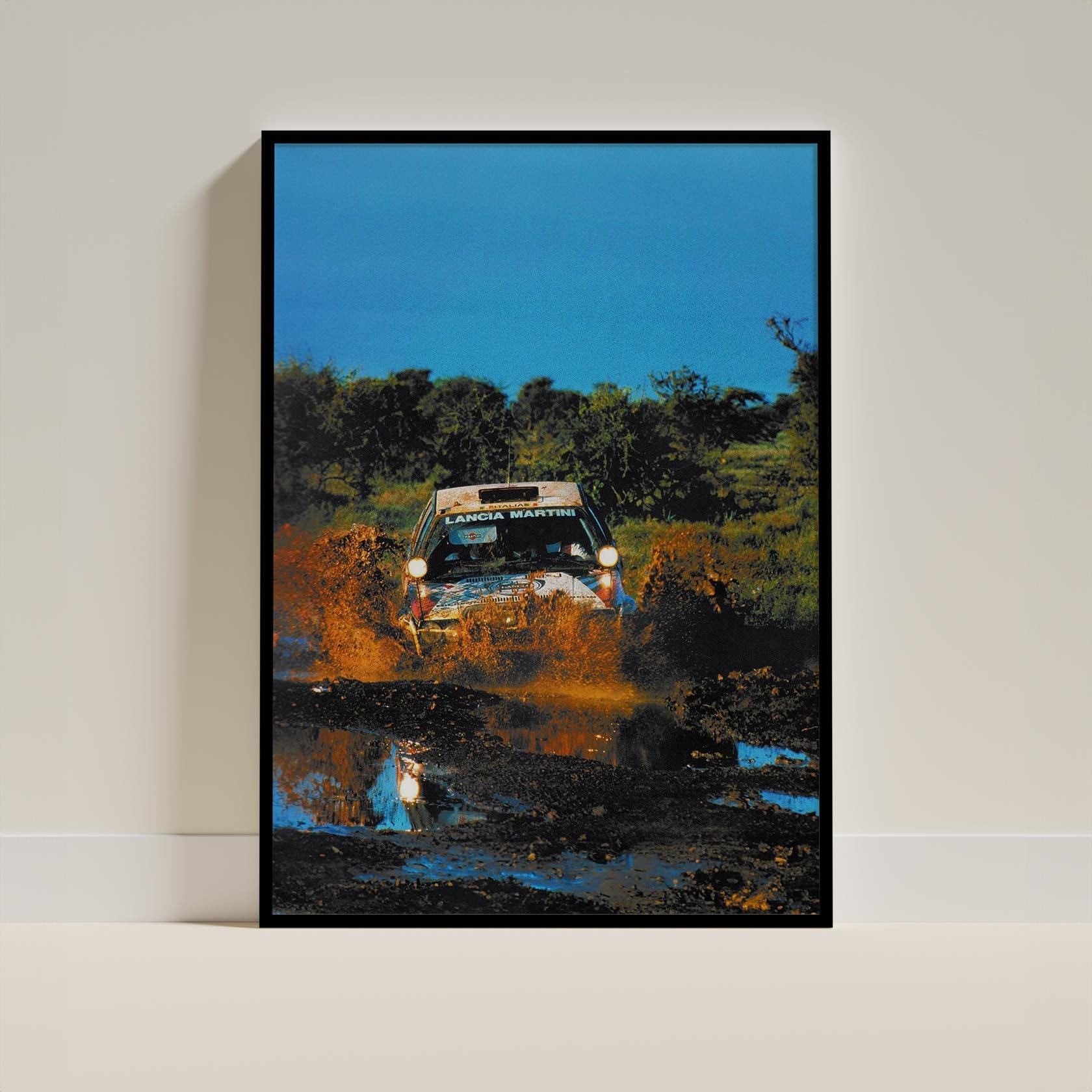 Poster Lancia Delta HF Integrale Rally - Dédicacé ? - 50x68 Cm - Italie