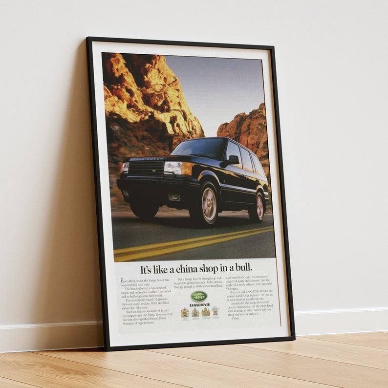 Vintage Range Rover P38 Ad Poster - Retro Automotive Art Print, Perfect ...