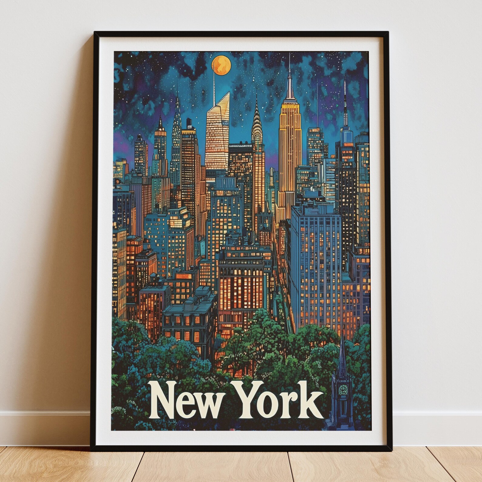 New York City Print NYC Travel Poster United States USA Travel Gift ...