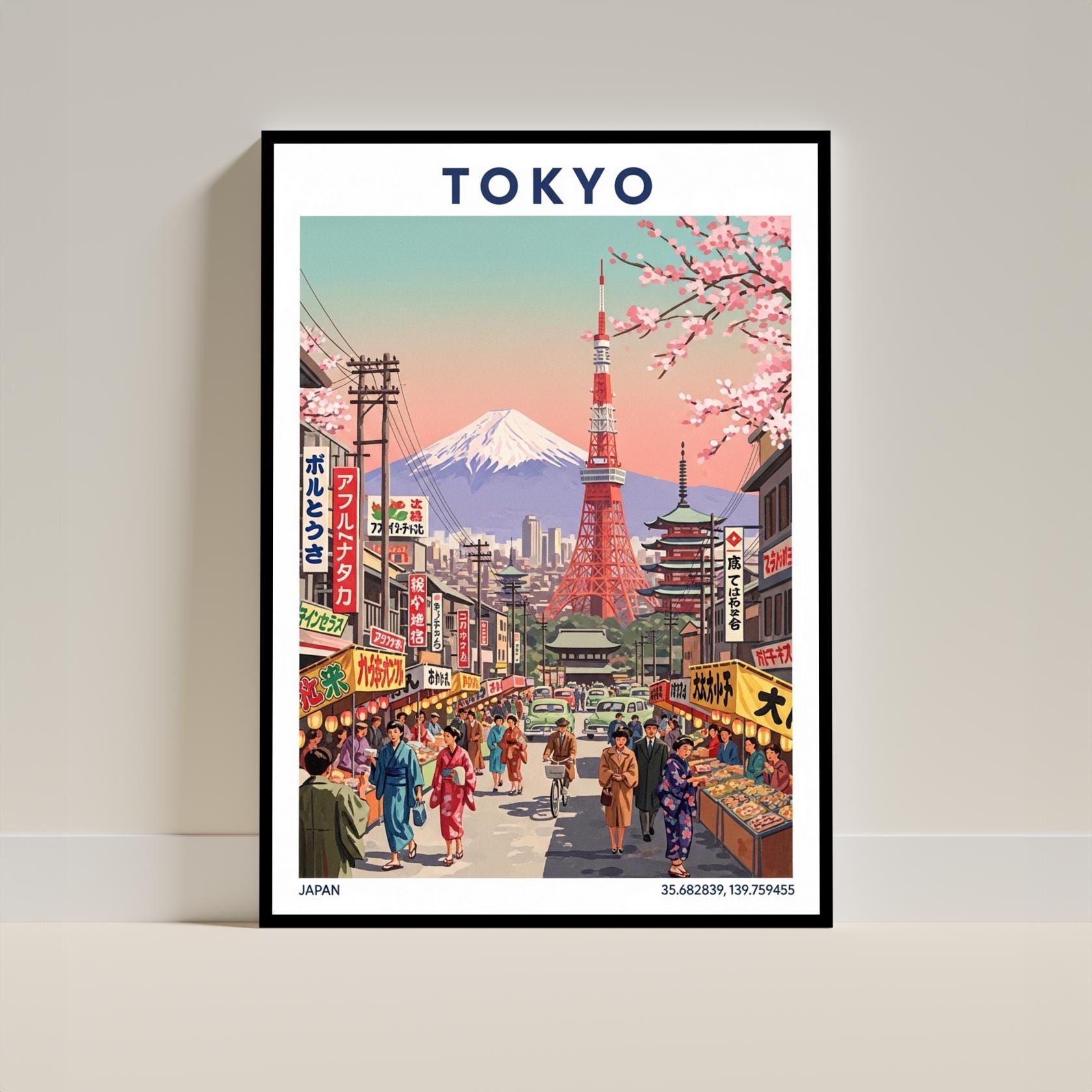 東京日本旅行ポスター - ヴィンテージアジアンジャパンウォールアート