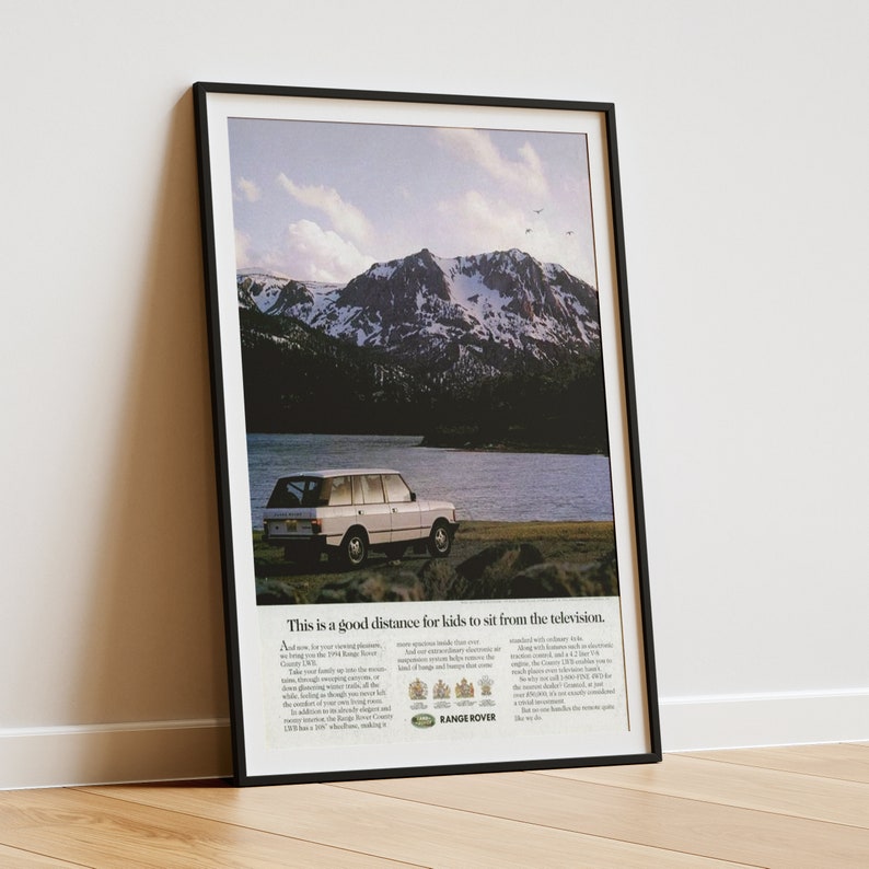 Vintage Range Rover Classic Car Poster Retro Automotive Ad Print ...