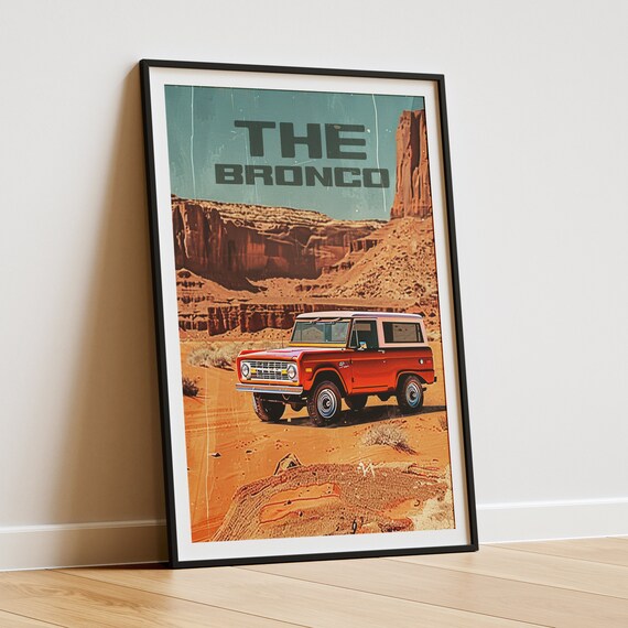 Vintage Ford Bronco Poster - Classic 4x4 Car Art Print