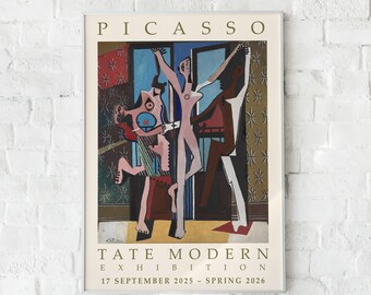 パブロ・ピカソ「三人の踊り子」展ポスター｜象徴的なテート・モダン