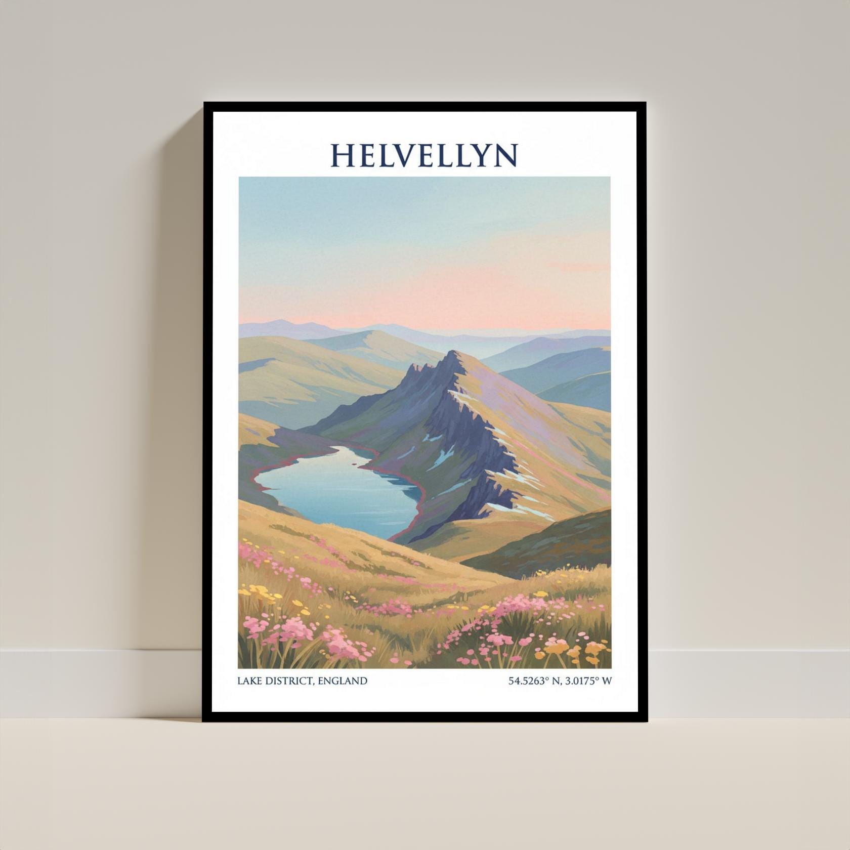 Artery8 Biglietto D'Auguri Paesaggio Lake District: Cartolina Helvellyn View, Bianca Per Compleanno, Fatta A Mano
