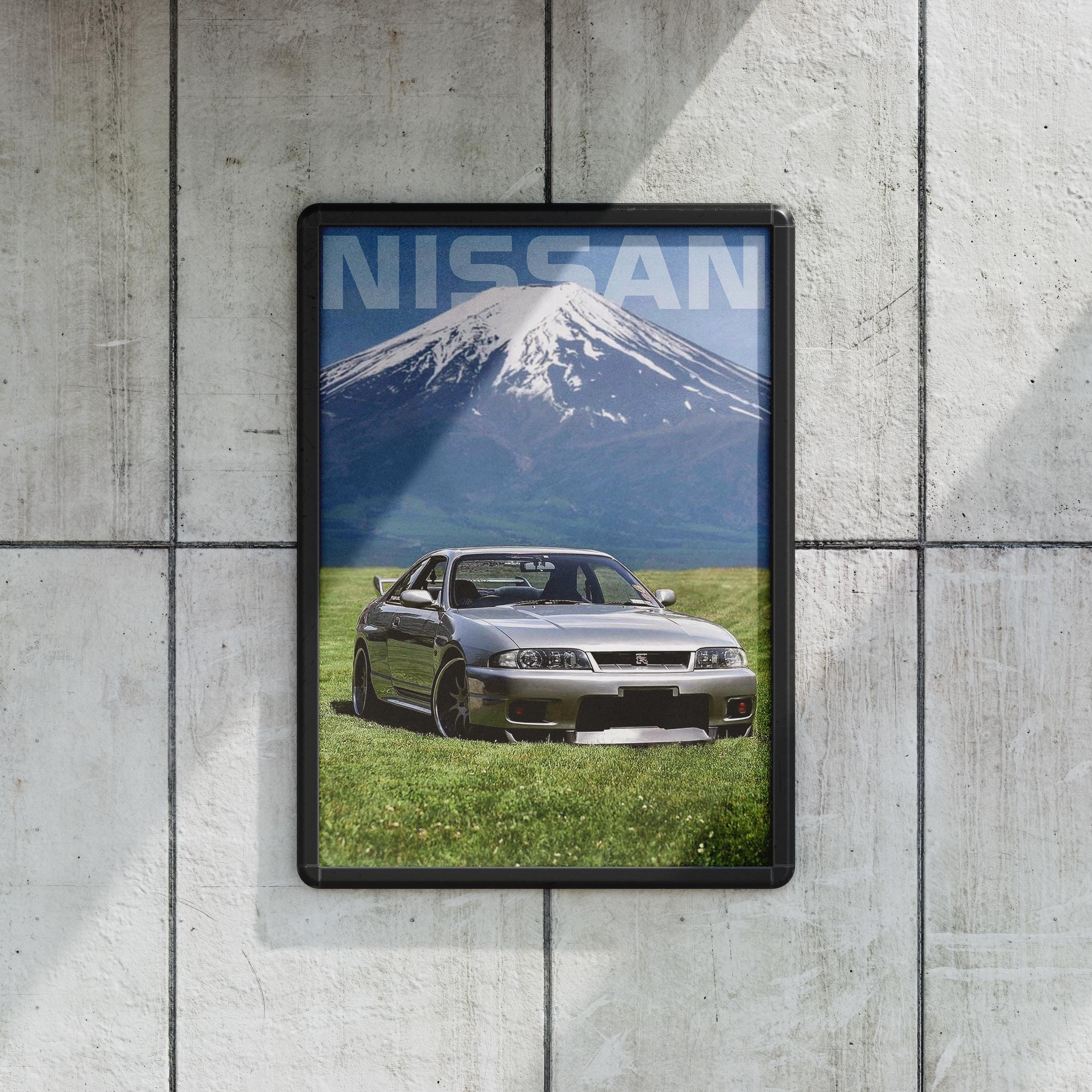【日産純正】スカイライン GT-R （R33）ポスター（オリジナル非売品） 日産R33スカイラインGT-Rポスター、クラシックJDMスーパーカーアート