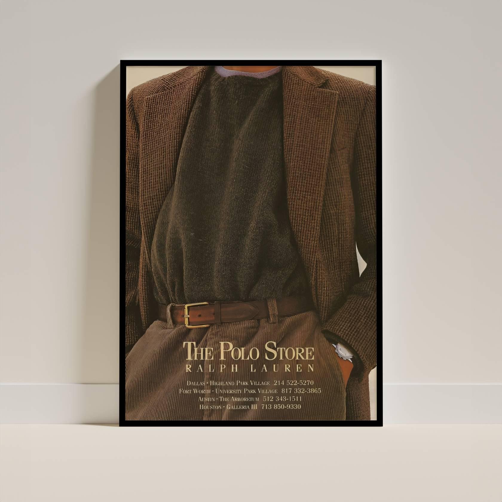 Vintage Ralph Lauren Fashion Poster 1990s, Iconic Polo Ralph