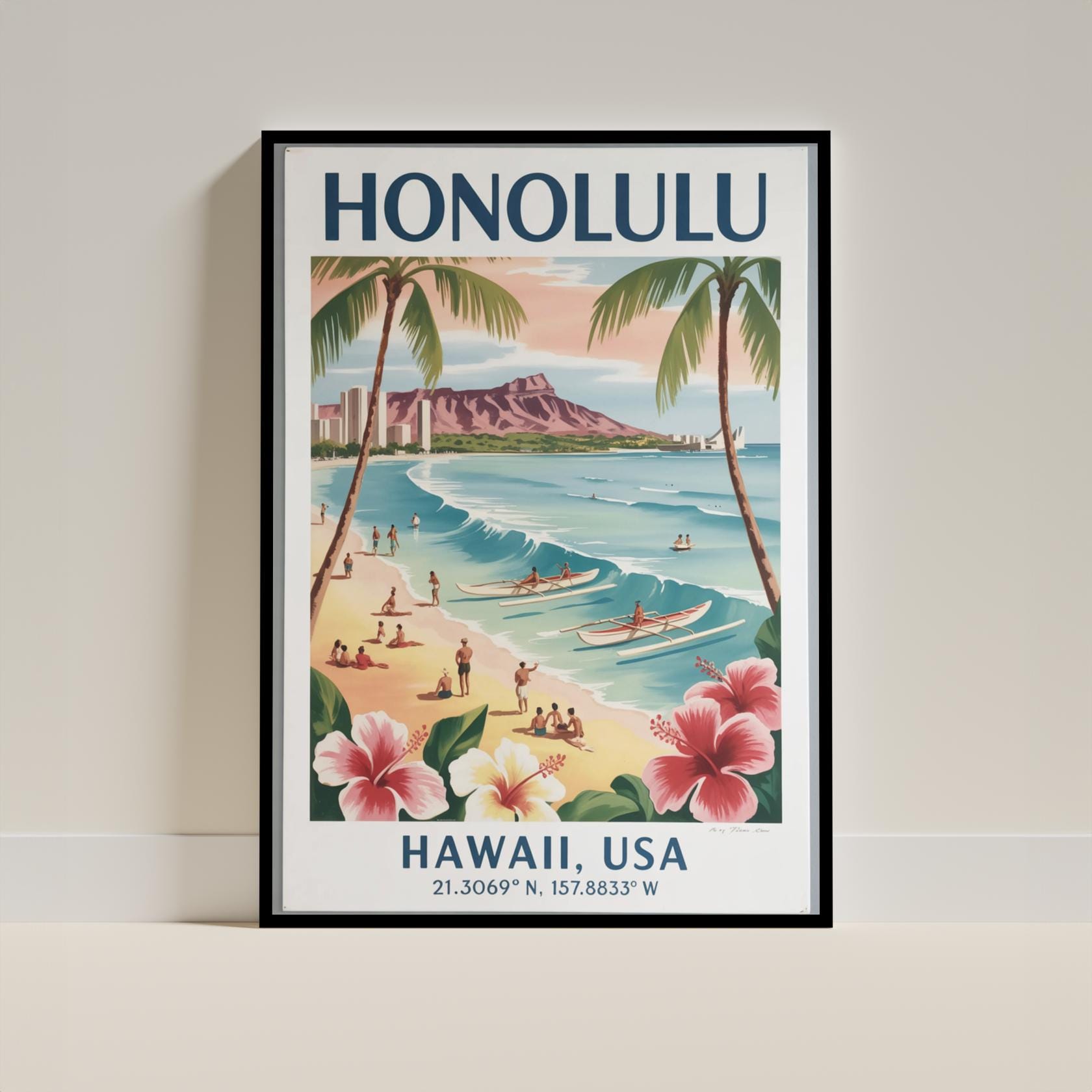 Vintage Hawaiian diamondhead ステンドグラスアート Vintage Hawaiian diamondhead ステンドグラスアート Vintage Diamond