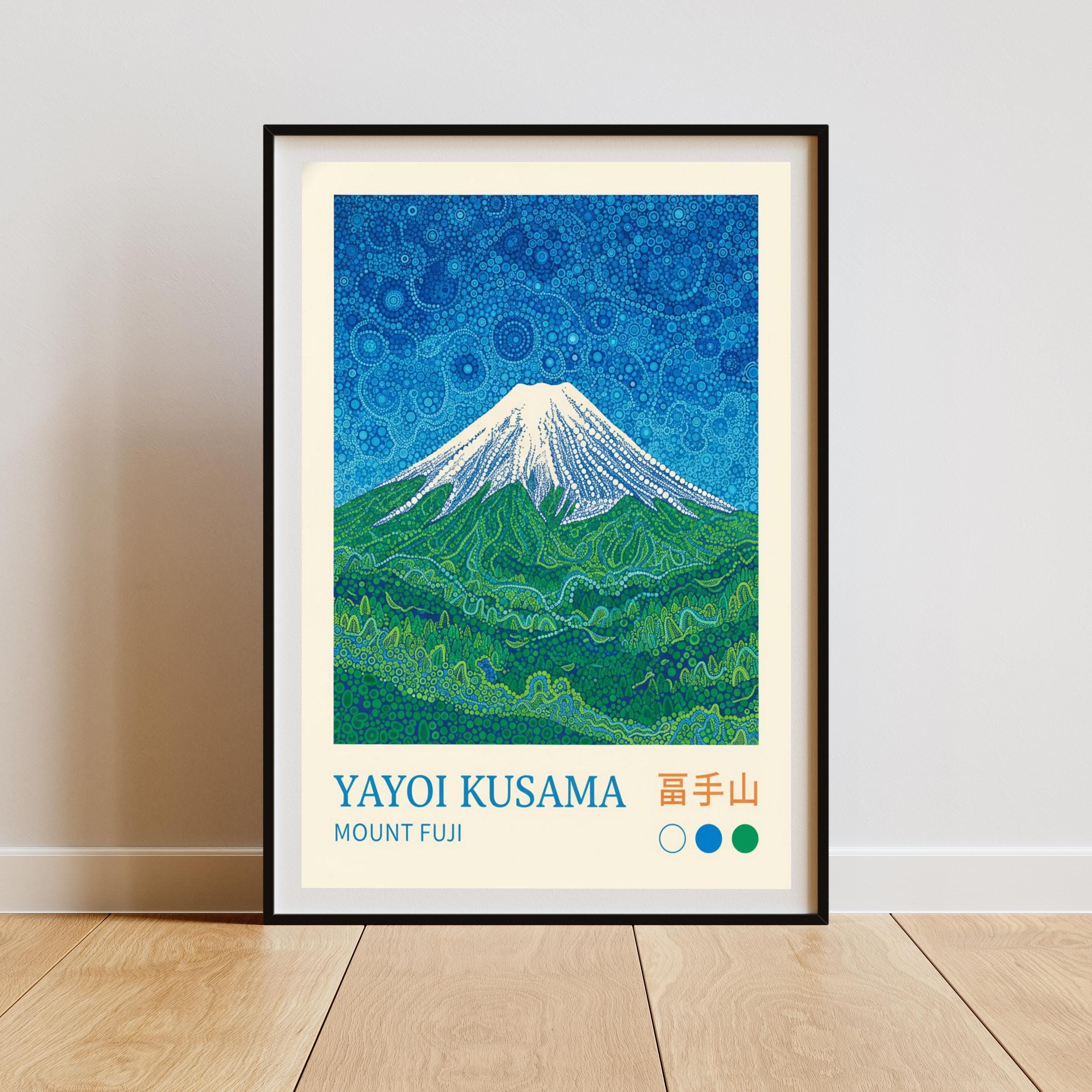 富士山 青銅 アート 草間彌生 富士山プリント – 日本のドットアート - Etsy 日本