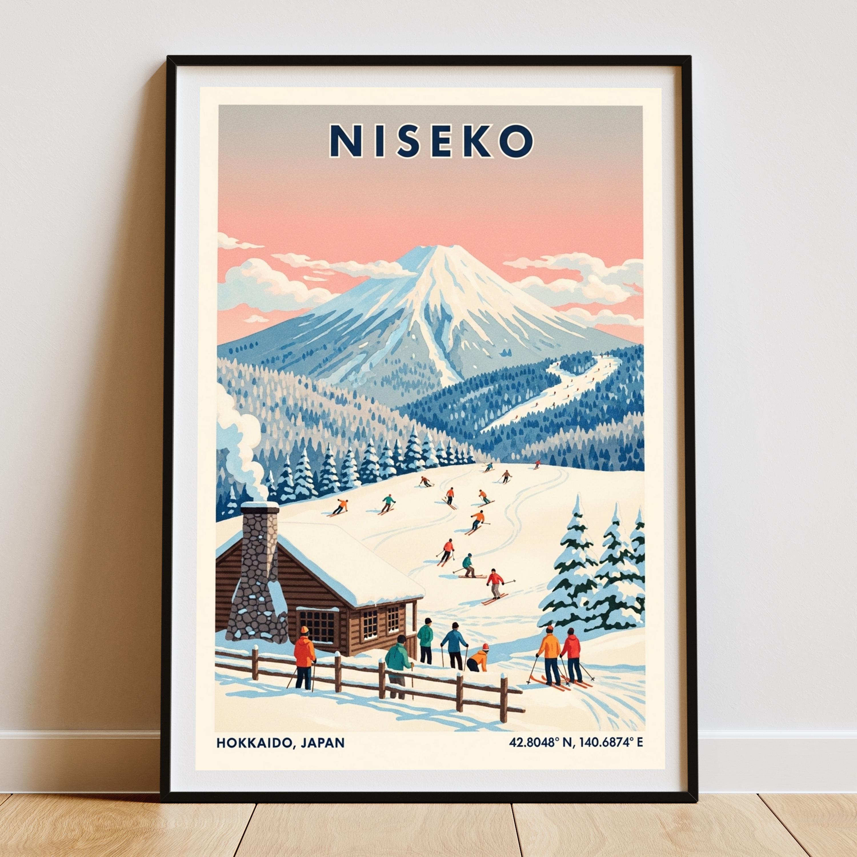 Niseko Japan Ski Resort Vintage Travel Poster Art Print - Etsy