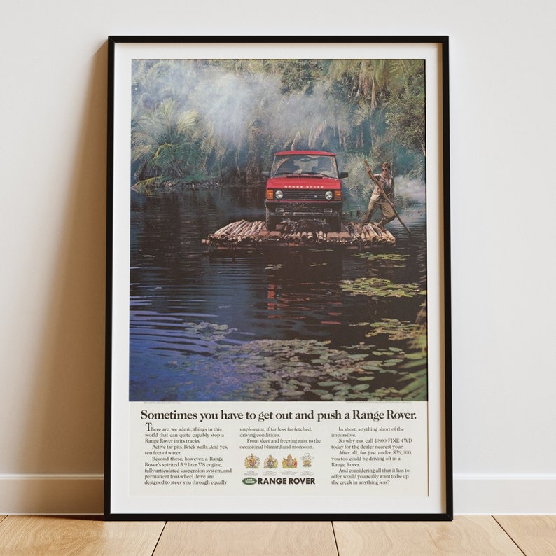 Range Rover Classic Car Poster - Retro Land Rover Ad, Ideal for Car ...