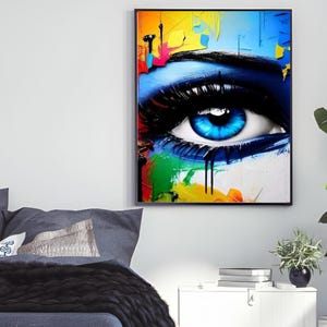 Captivating Abstract Eye Wall Art - Colorful Canvas Painting for Modern Homes and Offices