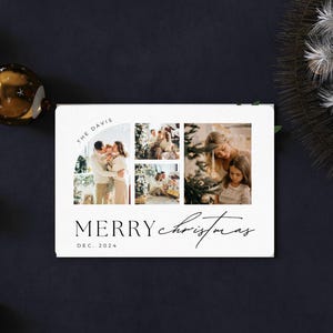 Tarjeta navideña de noche estrellada: saludo mágico para las fiestas de invierno / deseos navideños cósmicos / saludo estrellado instantáneo