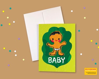 Greeting Card Baby, hello baby, Card Birth, Congratulations Card Birth, Collards New Baby Card