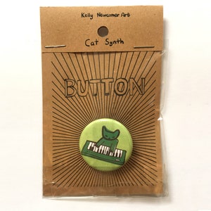 Cat Synth Pinback Button image 3