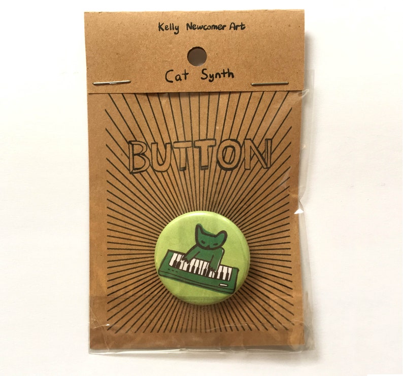 Cat Synth Pinback Button image 3