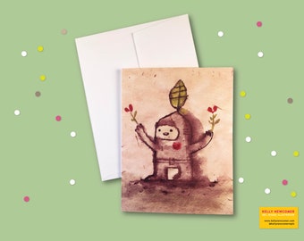 Tarjeta de felicitación en blanco de Sprout