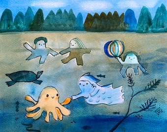 Nager avec des amis, 8x 10 PRINT