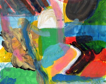 Explosión de TV Obra de arte original en técnica mixta 9x12