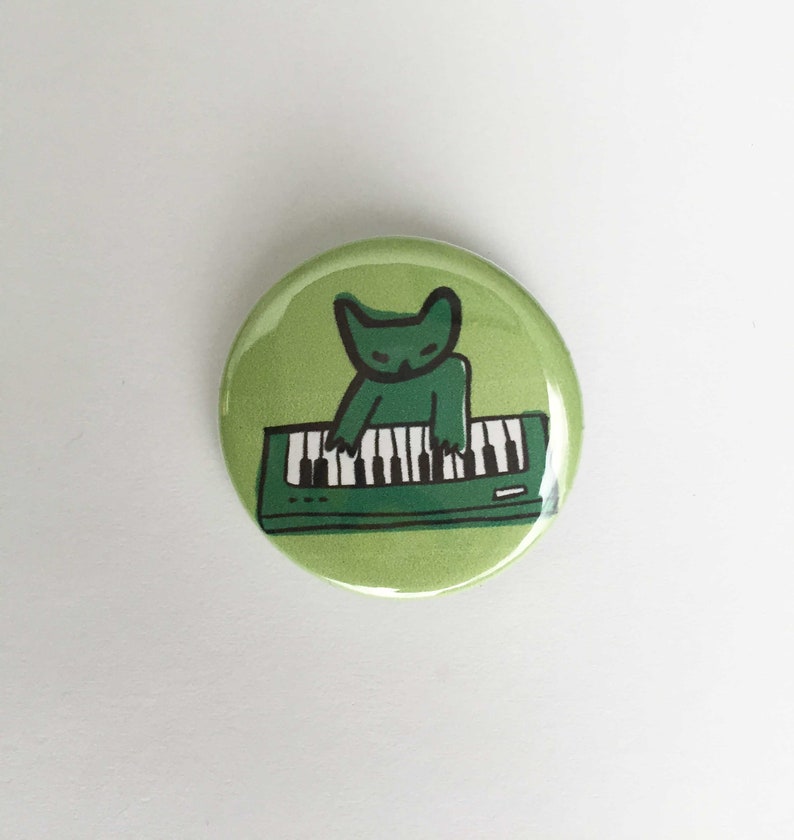 Cat Synth Pinback Button image 1