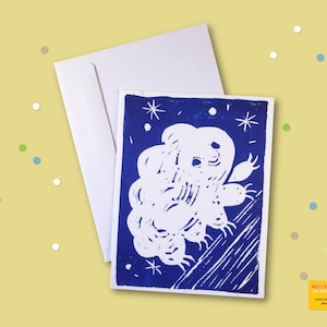 Tardigrade Waterbear Blank Greeting Card, waterbear card, tardigrade birthday card, waterbear birthday card