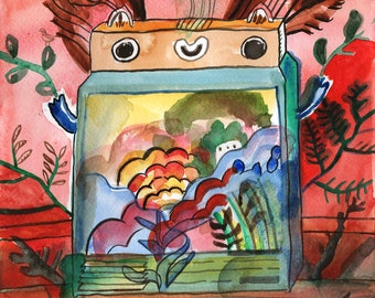 Machine à compost cachée, PRINT 8x10 . par Kelly Newcomer