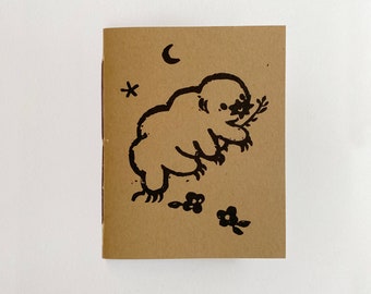 Handmade blank book, Tardigrade eco journal, 100% recycled, 24 sheets, 48 pages. Made in Minneapolis by Kelly Newcomer