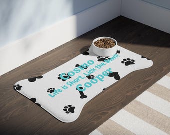 パーソナライズされた犬用給餌マット - カスタム滑り止め - ペットフードマット - 丈夫でお手入れが簡単な犬用ボウルプレースマット - どんなペットにも合うキュートでスタイリッシュ
