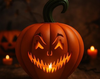3Dパンプキンキャンドルホルダー - ハロウィンデコレーション、LED