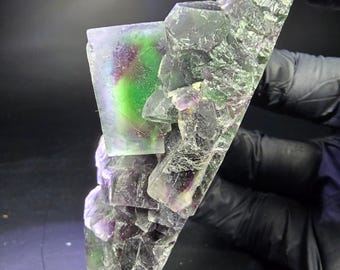 Rare Phantom Fluorite Cube Specimen purple green 86*46*31 mm from Okorusu, Namibia