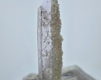 Enhydro Phantom Amethyst with Stilbite, 1x Bubble Goboboseb, Namibia 36*14*8 mm