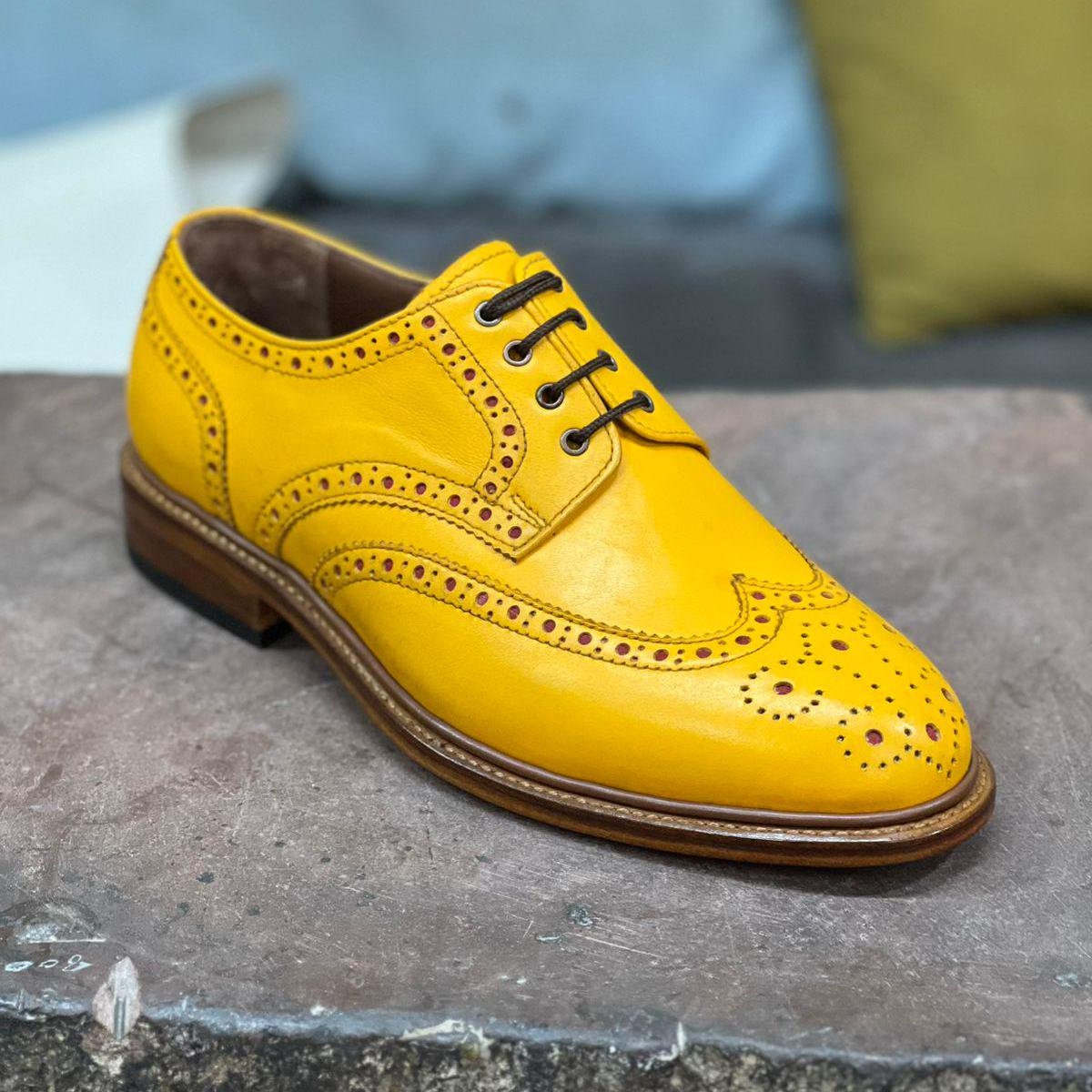 Mens yellow oxford shoes deals