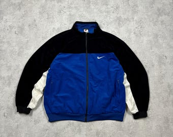 Vintage Nike Velure Zip Sudadera Tamaño XL