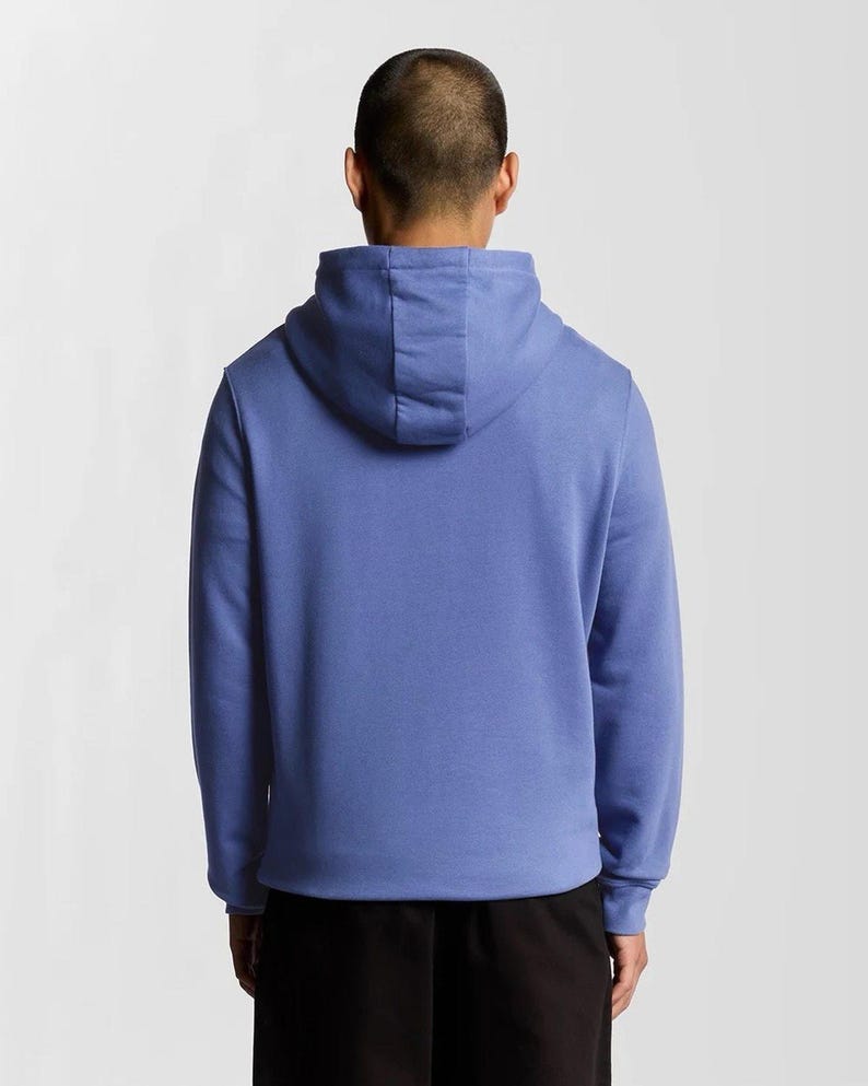 Lyle & Scott Blue Hoodie Eagle Logo Pullover Hooded Sweatshirt image 4