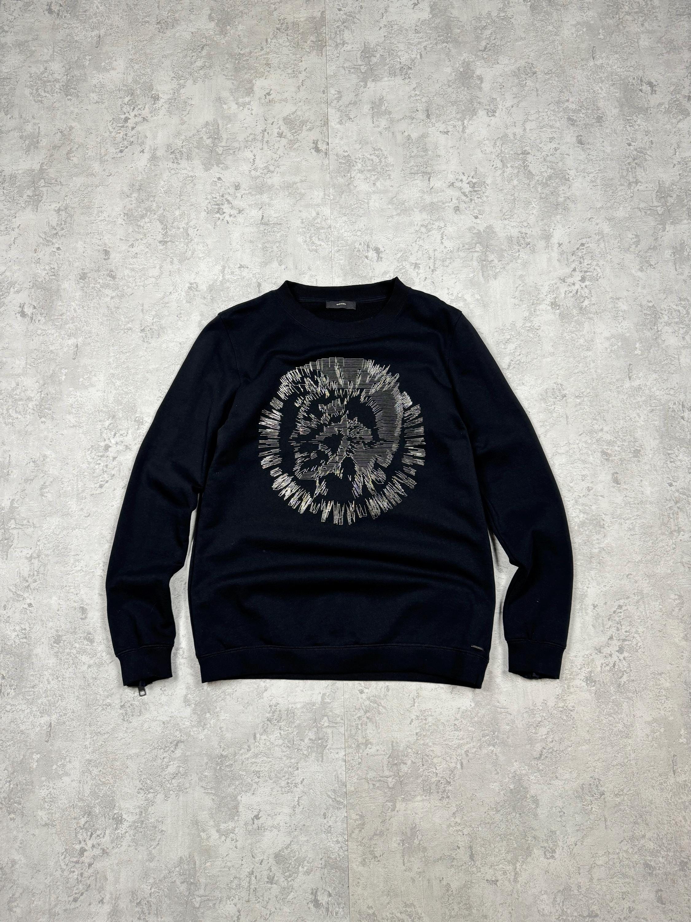 Diesel Black Sweatshirt Big Logo Size M